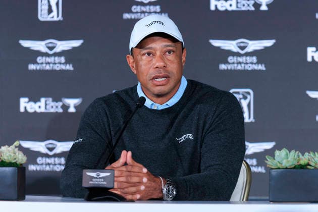 February 17, 2026, Pacific Palisades, California, USA: Tiger Woods during a press conference, PK, Pressekonferenz in preparation for the 2026 Genesis Invitational on Tuesday February 17, 2026 at the Riviera Country Club in Pacific Palisades, California. ARIANA RUIZ PI Pacific Palisades USA - ZUMAp124 20260217_zaa_p124_002 Copyright: xArianaxRuizx