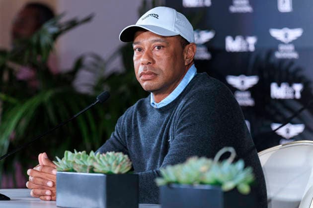 February 17, 2026, Pacific Palisades, California, USA: Tiger Woods during a press conference, PK, Pressekonferenz in preparation for the 2026 Genesis Invitational on Tuesday February 17, 2026 at the Riviera Country Club in Pacific Palisades, California. ARIANA RUIZ PI Tiger Woods Press Conference  - ZUMAp124 20260217_zaa_p124_013 Copyright: xArianaxRuizx