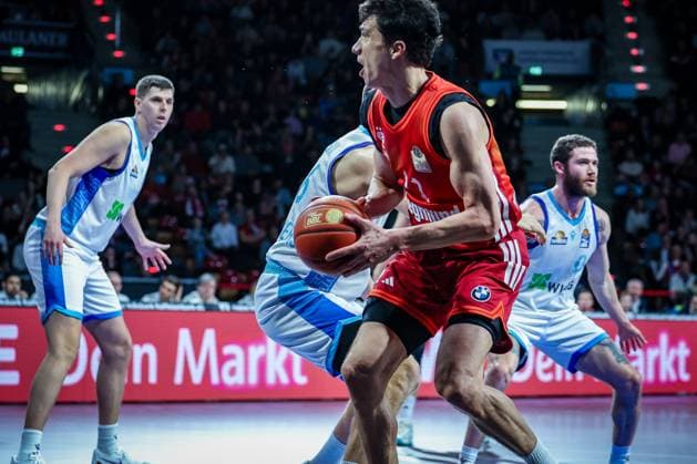 Vladimir Lucic 11 FC Bayern Muenchen Basketball in action, FC Bayern Muenchen Basketball vs Skyliners Frankfurt, easycredit BBL, BBL, Basketball, Men, Season 2025 2025, Regular Season, 21 Matchday, 17 02 2026 Muenchen Bayern Germany Copyright: xkolbert-press MartinxAgüerax