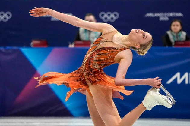 Kimmy Repond of Switzerland performs during the Women s Single Skating Short Program at the Milano Figure skating, Eiskunstlauf Stadium in Milan, Italy on Tuesday, February 17, 2026.  OLY20260217123 RICHARDxELLIS