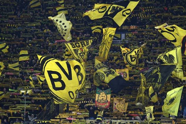 Fans Borussia Dortmund with flags banners during the UEFA Champions League 2025 26, Play offs, First Leg match between Borussia Dortmund and Atalanta Bergamo, BVB Stadion on February 17, 2026 in Dortmund, Germany Photo by Ralf Treese DeFodi Images Fans Borussia Dortmund with flags banner during the UEFA Champions League 2025 26 League Knockout Play off First Leg match between Borussia Dortmund and Atalanta BC at BVB Stadion Dortmund on February 17, 2026 in Dortmund, Germany Photo by Ralf Treese DeFodi Images