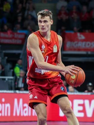 Neno Dimitrijevic 0 FC Bayern Basketball in action, FC Bayern Muenchen Basketball vs Skyliners Frankfurt, easycredit BBL, BBL, Basketball, Men, Season 2025 2025, Regular Season, 21 Matchday, 17 02 2026 Muenchen Bayern Germany Copyright: xkolbert-press MartinxAgüerax