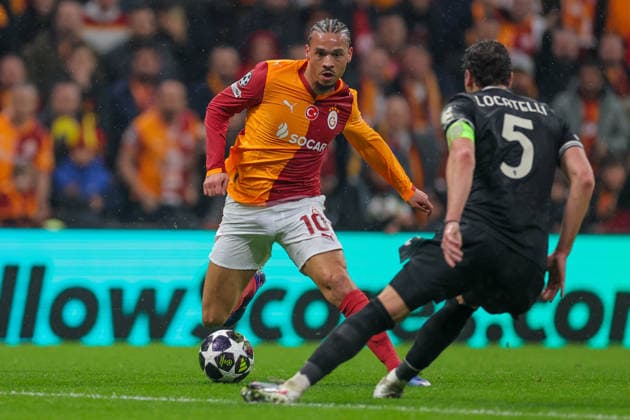 2026-02-17 Galatasaray SK v Juventus FC - UEFA Champions League 2025 26 League Knockout Play-off First Leg ISTANBUL, TURKEY - FEBRUARY 17: Leroy Sane of Galatasaray SK during the UEFA Champions League 2025 26 League Knockout Play-off First Leg match between Galatasaray SK and Juventus FC at Rams Park Stadium on February 17, 2026 in Istanbul, Turkey. (Photo by BSR Agency) Istanbul Turkey Content not available for redistribution in The Netherlands directly or indirectly through any third parties. Copyright: xBSRxAgencyx