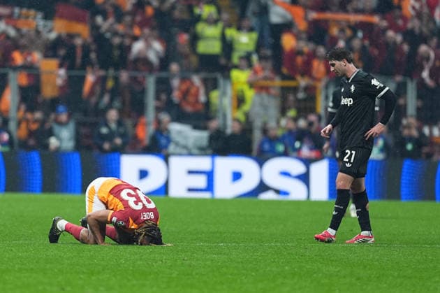 Galatasaray v Juventus - UEFA Champions League ISTANBUL, TURKIYE - FEBRUARY 17: Sacha Boey of Galatasaray celebrates after a goal during UEFA Champions League last 16 playoff round first leg football match between Galatasaray and Juventus at RAMS Park in Istanbul, Turkiye on February 17, 2026. Adem Kutucu Anadolu Istanbul Turkey. Editorial use only. Please get in touch for any other usage.  Copyright: x2026xAnadoluxAdemxKutucux