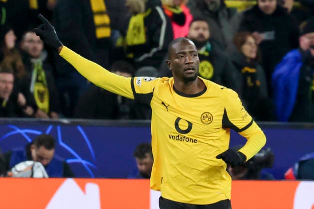 Serhou Guirassy Borussia Dortmund celebrates after scoring his teams first goal, UEFA Champions League 2025 26 League Knockout Play off First Leg, Borussia Dortmund v Atalanta BC, BVB Stadion Dortmund on February 17, 2026 in Dortmund, Germany Photo by Marco Steinbrenner DeFodi Images Serhou Guirassy Borussia Dortmund celebrates after scoring his teams first goal, UEFA Champions League 2025 26 League Knockout Play off First Leg, Borussia Dortmund v Atalanta BC, BVB Stadion Dortmund, February 17, 2026 in Dortmund, Germany Photo by Marco Steinbrenner DeFodi Images