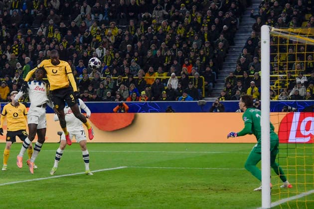 Serhou Guirassy Dortmund 9 scores the goal for 1 0 17 02 2026 Soccer, Champions League, Borussia Dortmund vs Atalanta Bergamo , Signal Iduna Park, Dortmund, Copyright: xpepphotox xHorstxMauelshagenx pep00321, pep_20260217_hm_282701