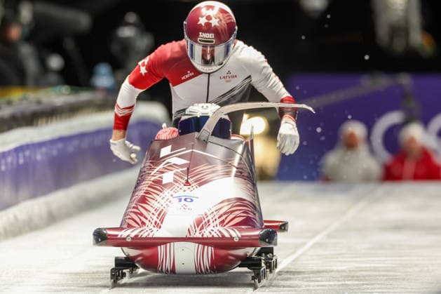 Lat - Kalenda Jekabs - Miknis Matiss during the Olympic Winter Milano-Cortina 2026, Bobsleigh 2-man on February 17, 2026 at Cortina Sliding Centre in Cortina, Italy  Copyright: xLucianoxMariaxBisi IPAxSportx xipa-agency.netx xx IPA_71656784 IPA_Agency_IPA71656784