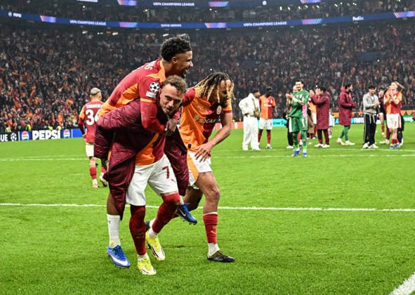 Galatasaray v Juventus - UEFA Champions League ISTANBUL, TURKIYE - FEBRUARY 17: Players of Galatasaray celebrate the victory after UEFA Champions League last 16 playoff round first leg football match between Galatasaray and Juventus at RAMS Park in Istanbul, Turkiye on February 17, 2026. Elif Ozturk Anadolu Istanbul Turkey. Editorial use only. Please get in touch for any other usage.  Copyright: x2026xAnadoluxElifxOzturkx