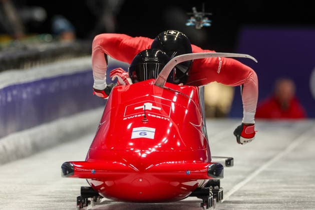 Sui - Vogt Michael - Ndiaye Amadou David during the Olympic Winter Milano-Cortina 2026, Bobsleigh 2-man on February 17, 2026 at Cortina Sliding Centre in Cortina, Italy  Copyright: xLucianoxMariaxBisi IPAxSportx xipa-agency.netx xx IPA_71656858 IPA_Agency_IPA71656858