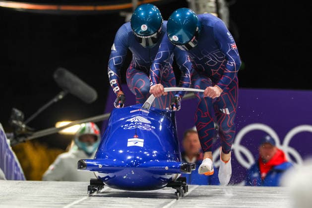 Gbr - Hall Brad - Lawrence Taylor during the Olympic Winter Milano-Cortina 2026, Bobsleigh 2-man on February 17, 2026 at Cortina Sliding Centre in Cortina, Italy  Copyright: xLucianoxMariaxBisi IPAxSportx xipa-agency.netx xx IPA_71656860 IPA_Agency_IPA71656860
