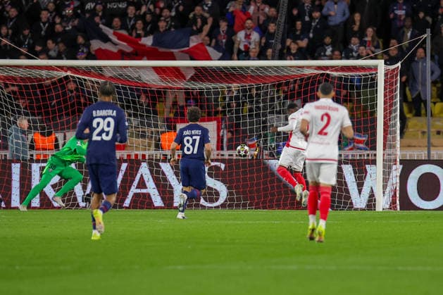 Folarin Balogun ( 9 - AS Monaco) scores a goal with an headshot during AS Monaco vs PSG, UEFA Champions League football match in Monaco, Principality of Monaco, February 17 2026  Copyright: xNicolaxMastronardi IPAxSportx xipa-agency.netx xx IPA_71656905 IPA_Agency_IPA71656905