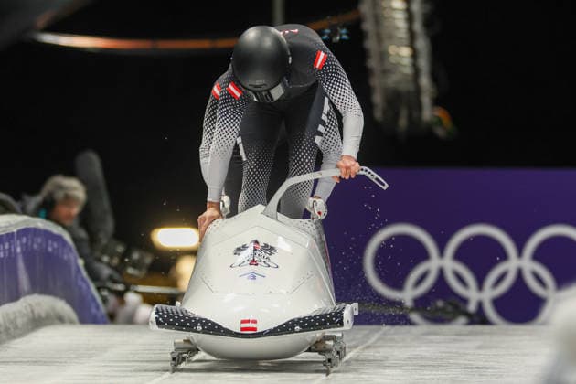 Aut - Treichl Markus - Bertschler Daniel during the Olympic Winter Milano-Cortina 2026, Bobsleigh 2-man on February 17, 2026 at Cortina Sliding Centre in Cortina, Italy  Copyright: xLucianoxMariaxBisi IPAxSportx xipa-agency.netx xx IPA_71656919 IPA_Agency_IPA71656919