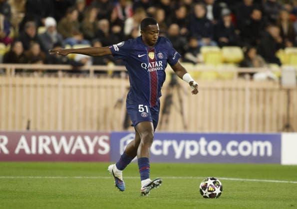 Willian Pacho of FC Paris Saint-Germain during the Uefa Champions League, season 2025 2026, first leg play-off, football match between AS Monaco and FC Paris Saint-Germain on 17 February 2026 at Stade Louis II, Monaco. Photo Nderim Kaceli  Copyright: xNderimxKaceli IPAxSportx xipa-agency.netx xx IPA_71656982 IPA_Agency_IPA71656982