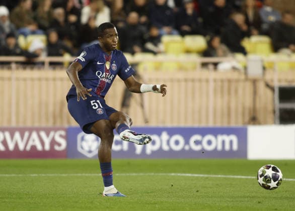 Willian Pacho of FC Paris Saint-Germain during the Uefa Champions League, season 2025 2026, first leg play-off, football match between AS Monaco and FC Paris Saint-Germain on 17 February 2026 at Stade Louis II, Monaco. Photo Nderim Kaceli  Copyright: xNderimxKaceli IPAxSportx xipa-agency.netx xx IPA_71656988 IPA_Agency_IPA71656988