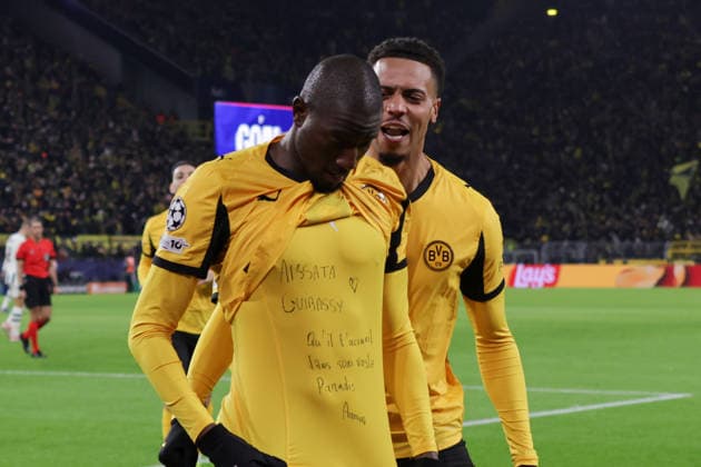 17 02 2026, xgrfx, Football UEFA Champions League, Borussia Dortmund Atalanta Bergamo v l Tor, Serhou Guirassy Borussia Dortmund DFL DFB REGULATIONS PROHIBIT ANY USE OF PHOTOGRAPHS as IMAGE SEQUENCES and or QUASI VIDEO Dortmund