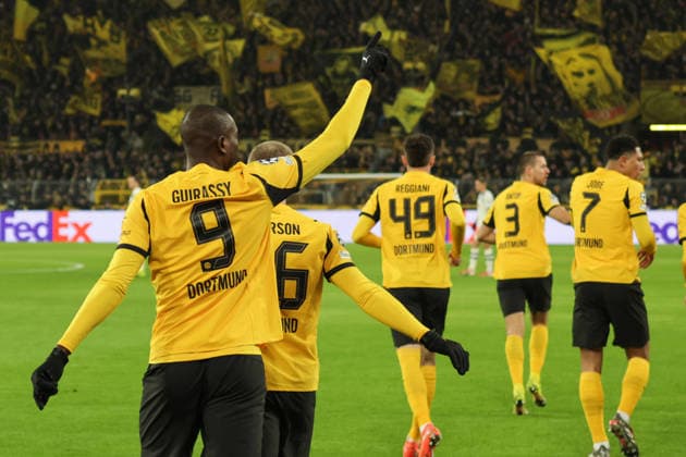 17 02 2026, xgrfx, Football UEFA Champions League, Borussia Dortmund Atalanta Bergamo v l Tor, Serhou Guirassy Borussia Dortmund DFL DFB REGULATIONS PROHIBIT ANY USE OF PHOTOGRAPHS as IMAGE SEQUENCES and or QUASI VIDEO Dortmund