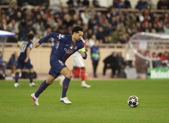 Marquinhos of FC Paris Saint-Germain during the Uefa Champions League, season 2025 2026, first leg play-off, football match between AS Monaco and FC Paris Saint-Germain on 17 February 2026 at Stade Louis II, Monaco. Photo Nderim Kaceli  Copyright: xNderimxKaceli IPAxSportx xipa-agency.netx xx IPA_71657011 IPA_Agency_IPA71657011