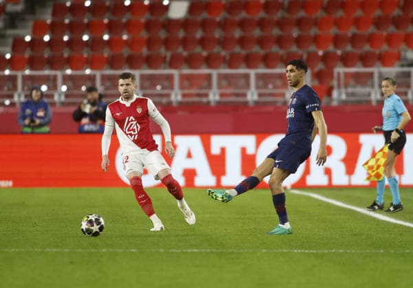 Achraf Hakimi of FC Paris Saint-Germain during the Uefa Champions League, season 2025 2026, first leg play-off, football match between AS Monaco and FC Paris Saint-Germain on 17 February 2026 at Stade Louis II, Monaco. Photo Nderim Kaceli  Copyright: xNderimxKaceli IPAxSportx xipa-agency.netx xx IPA_71657012 IPA_Agency_IPA71657012