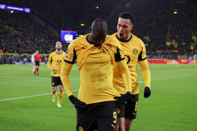 17 02 2026, xgrfx, Football UEFA Champions League, Borussia Dortmund Atalanta Bergamo v l Tor, Serhou Guirassy Borussia Dortmund DFL DFB REGULATIONS PROHIBIT ANY USE OF PHOTOGRAPHS as IMAGE SEQUENCES and or QUASI VIDEO Dortmund