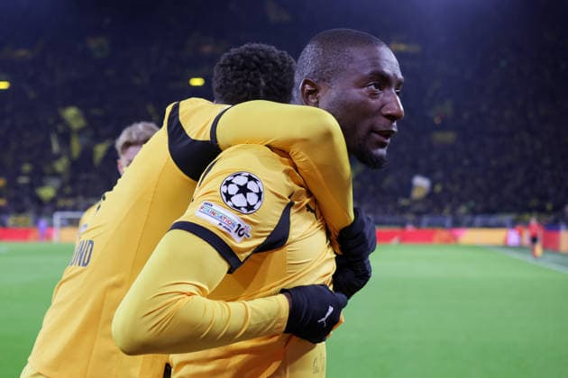 17 02 2026, xgrfx, Football UEFA Champions League, Borussia Dortmund Atalanta Bergamo v l Tor, Serhou Guirassy Borussia Dortmund DFL DFB REGULATIONS PROHIBIT ANY USE OF PHOTOGRAPHS as IMAGE SEQUENCES and or QUASI VIDEO Dortmund