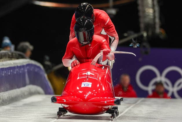 Sui - Follador Cedric - Rolli Luca during the Olympic Winter Milano-Cortina 2026, Bobsleigh 2-man on February 17, 2026 at Cortina Sliding Centre in Cortina, Italy  Copyright: xLucianoxMariaxBisi IPAxSportx xipa-agency.netx xx IPA_71657095 IPA_Agency_IPA71657095