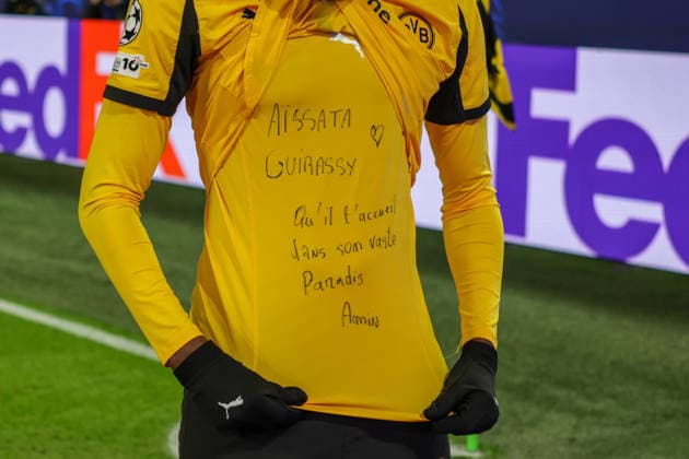 17 02 2026, xgrfx, Football UEFA Champions League, Borussia Dortmund Atalanta Bergamo v l Tor, Serhou Guirassy Borussia Dortmund DFL DFB REGULATIONS PROHIBIT ANY USE OF PHOTOGRAPHS as IMAGE SEQUENCES and or QUASI VIDEO Dortmund