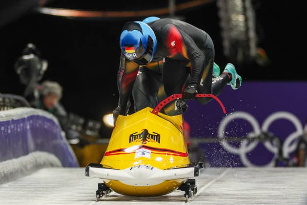 Ger - Ammour Adam - Schaller Alexander during the Olympic Winter Milano-Cortina 2026, Bobsleigh 2-man on February 17, 2026 at Cortina Sliding Centre in Cortina, Italy  Copyright: xLucianoxMariaxBisi IPAxSportx xipa-agency.netx xx IPA_71657121 IPA_Agency_IPA71657121
