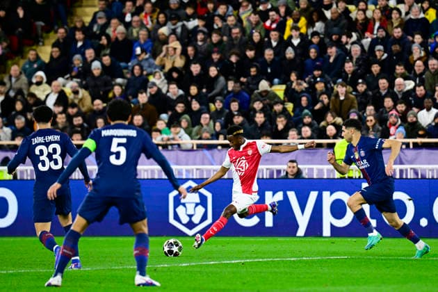 FOOTBALL : AS Monaco VS Paris Saint-Germain - UEFA Champions League - 17 02 2026 Simon Adingra (ASM) - UEFA Champions League match between AS Monaco and Paris Saint Germain on February 17, 2026 at the Louis II Stadium in Monaco. MonacoMonaco  Copyright: xWilliamxCannarellax