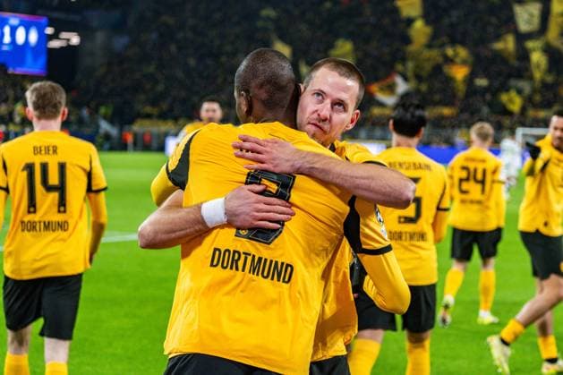17 02 2026, Borussia Dortmund vs Atalanta Bergamo, UEFA Champions League, Playoffs Goal for 1 0 by Serhou Guirassy Borussia Dortmund, 9 Regulations prohibit any use of photographs as image sequences and or quasi video Copyright: xBahhoxKarax
