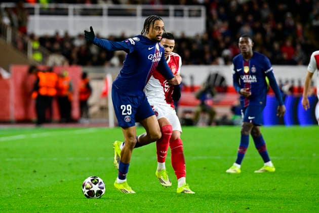FOOTBALL : AS Monaco VS Paris Saint-Germain - UEFA Champions League - 17 02 2026 Bradley Barcola (PSG) - UEFA Champions League match between AS Monaco and Paris Saint Germain on February 17, 2026 at the Louis II Stadium in Monaco. MonacoMonaco  Copyright: xWilliamxCannarellax