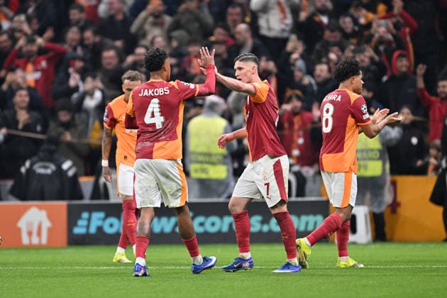 Galatasaray v Juventus - UEFA Champions League ISTANBUL, TURKIYE - FEBRUARY 17: Players of Galatasaray celebrate after scoring a goal during UEFA Champions League last 16 playoff round first leg football match between Galatasaray and Juventus at RAMS Park in Istanbul, Turkiye on February 17, 2026. Isa Terli Anadolu Istanbul Turkey. Editorial use only. Please get in touch for any other usage.  Copyright: x2026xAnadoluxIsaxTerlix