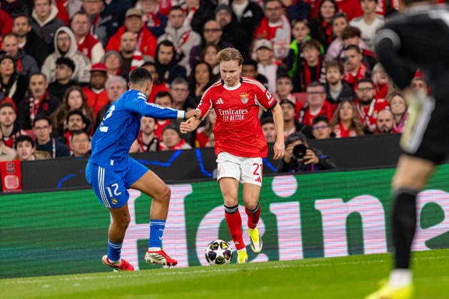 Andreas Schjelderup seen during Champions League play off game between SL Benfica and Real Madrid CF (Maciej Rogowski Ball Raw Images) Lisbon Estadio da Luz Portugal Copyright: xMaciejxRogowskix ROG_BENvsRMA-124