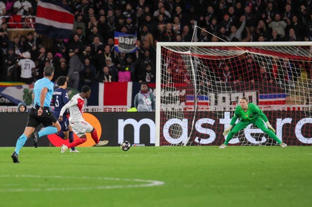 Folarin Balogun ( 9 - AS Monaco) scores his second goal during AS Monaco vs PSG, UEFA Champions League football match in Monaco, Principality of Monaco, February 17 2026  Copyright: xNicolaxMastronardi IPAxSportx xipa-agency.netx xx IPA_71658168 IPA_Agency_IPA71658168