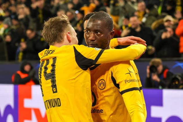 17 02 2026, xgrfx, Football UEFA Champions League, Borussia Dortmund Atalanta Bergamo v l Tor, Maximilian Beier Borussia Dortmund DFL DFB REGULATIONS PROHIBIT ANY USE OF PHOTOGRAPHS as IMAGE SEQUENCES and or QUASI VIDEO Dortmund