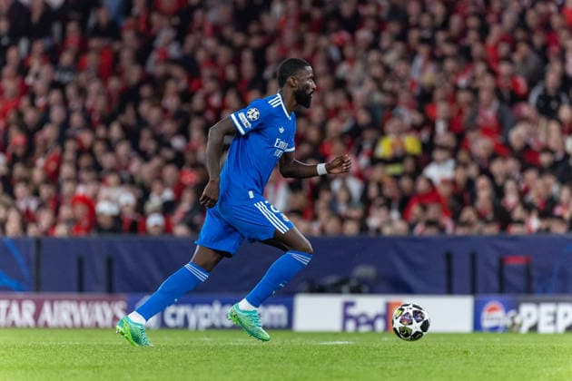 Antonio Rudiger ( Real Madrid ) in action during the match between SL Benfica and Real Madrid , valid for UEFA Champions League 2025 2026 at Estadio do Lisboa Benfica on 17 February 2026. Lisbon Estadio do Sport Lisboa Benfica Lisbon Portugal Copyright: xIMAGOx xPRIMExSPORTSxIMAGESx xFILIPExOLIVEIRAx