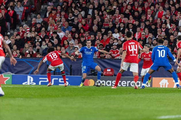 Alvaro Carreras ( Real Madrid ) in action during the match between SL Benfica and Real Madrid , valid for UEFA Champions League 2025 2026 at Estadio do Lisboa Benfica on 17 February 2026. Lisbon Estadio do Sport Lisboa Benfica Lisbon Portugal Copyright: xIMAGOx xPRIMExSPORTSxIMAGESx xFILIPExOLIVEIRAx