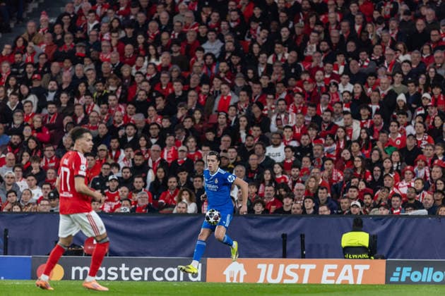 Alvaro Carreras ( Real Madrid ) in action during the match between SL Benfica and Real Madrid , valid for UEFA Champions League 2025 2026 at Estadio do Lisboa Benfica on 17 February 2026. Lisbon Estadio do Sport Lisboa Benfica Lisbon Portugal Copyright: xIMAGOx xPRIMExSPORTSxIMAGESx xFILIPExOLIVEIRAx
