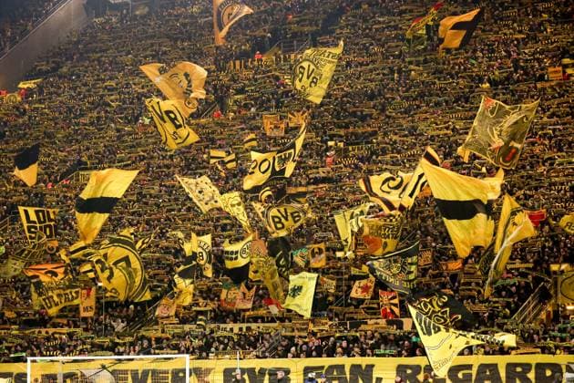 Fans Borussia Dortmund GER, Borussia Dortmund vs Atalanta Bergamo, Football, Champions League, Play off, Season 2025 2026, 17 02 2026 GER, Borussia Dortmund vs Atalanta Bergamo, Football, Champions League, Play off, Season 2025 2026, 17 02 2026 Dortmund Copyright: xEibner-Pressefoto FrankxZeisingx EP_FZG
