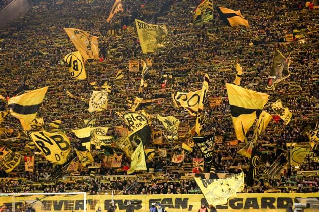 Fans Borussia Dortmund GER, Borussia Dortmund vs Atalanta Bergamo, Football, Champions League, Play off, Season 2025 2026, 17 02 2026 GER, Borussia Dortmund vs Atalanta Bergamo, Football, Champions League, Play off, Season 2025 2026, 17 02 2026 Dortmund Copyright: xEibner-Pressefoto FrankxZeisingx EP_FZG
