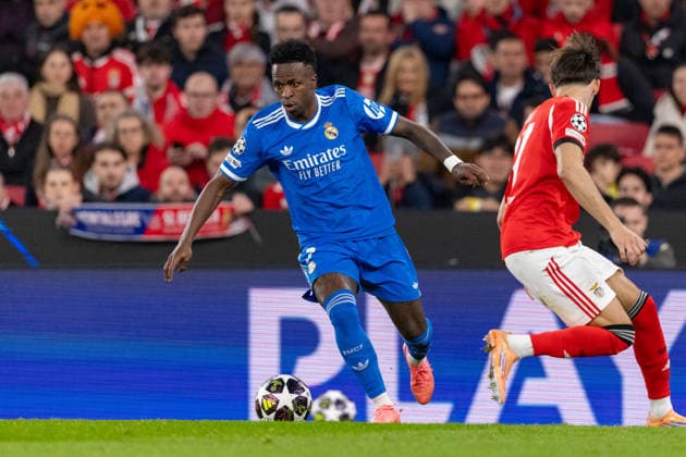 Vinicius Vini Jr seen during Champions League play off game between SL Benfica and Real Madrid CF (Maciej Rogowski Ball Raw Images) Lisbon Estadio da Luz Portugal Copyright: xMaciejxRogowskix ROG_BENvsRMA-190