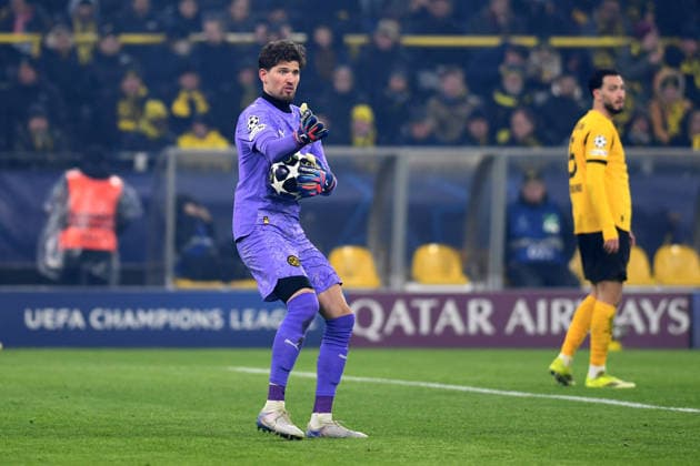 Goalkeeper Gregor Kobel Borussia Dortmund gestures, gestures during the UEFA Champions League 2025 26, Play offs, First Leg match between Borussia Dortmund and Atalanta Bergamo, BVB Stadion on February 17, 2026 in Dortmund, Germany, Germany Photo by Ralf Treese DeFodi Images Goalkeeper Gregor Kobel Borussia Dortmund gestures during the UEFA Champions League 2025 26 League Knockout Play off First Leg match between Borussia Dortmund and Atalanta BC at BVB Stadion Dortmund on February 17, 2026 in Dortmund, Germany Photo by Ralf Treese DeFodi Images