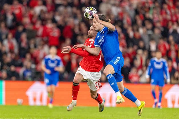 Alvaro Carreras and Rafa Silva seen during Champions League play off game between SL Benfica and Real Madrid CF (Maciej Rogowski Ball Raw Images) Lisbon Estadio da Luz Portugal Copyright: xMaciejxRogowskix ROG_BENvsRMA-137