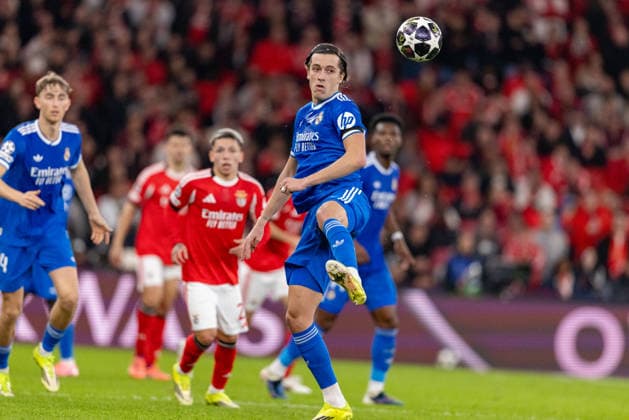 Alvaro Carreras seen during Champions League play off game between SL Benfica and Real Madrid CF (Maciej Rogowski Ball Raw Images) Lisbon Estadio da Luz Portugal Copyright: xMaciejxRogowskix ROG_BENvsRMA-148