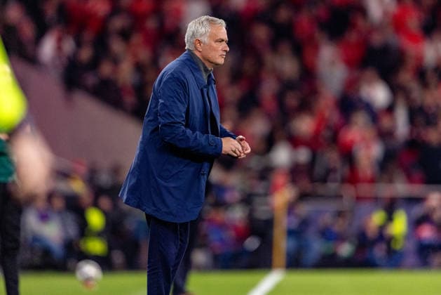 Jose Mourinho seen during Champions League play off game between SL Benfica and Real Madrid CF (Maciej Rogowski Ball Raw Images) Lisbon Estadio da Luz Portugal Copyright: xMaciejxRogowskix ROG_BENvsRMA-166