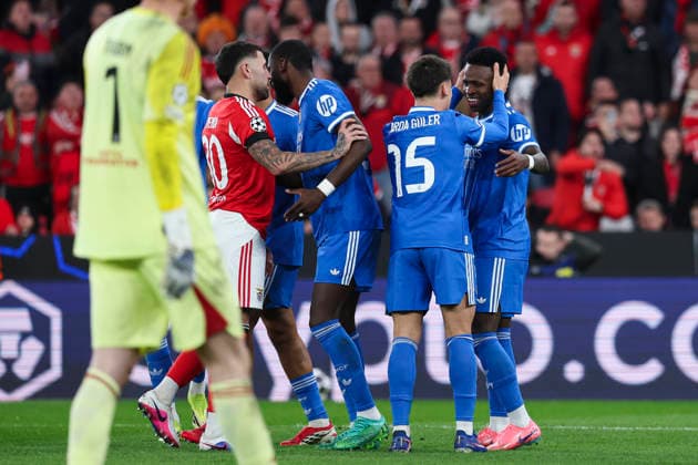 February 17, 2026, Lisbon, Lisbon, Portugal: Vinicius Junior of Real Madrid CF celebrates a goal during the UEFA Champions League 2025 26 League Knockout Play-off First Leg match between SL Benfica and Real Madrid C.F. at Estadio do SL Benfica on February 17, 2026 in Lisbon, Portugal. Lisbon Portugal - ZUMAa181 20260217_zaa_a181_113 Copyright: xIrinaxR.xHipolitox