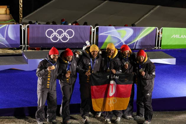 Podium for Ger - Lochner Johannes - Fleischhauer Georg, Ger - Friedrich Francesco - Schuller Alexander, Ger - Ammour Adam - Schaller Alexander  Copyright: xLucianoxMariaxBisi IPAxSportx xipa-agency.netx xx IPA_71660630 IPA_Agency_IPA71660630