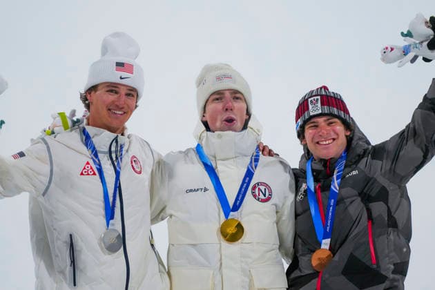 Winter Olympics in Milan Cortina 2026 Livigno, Italy 20260217. The podium from left. Mac Forehand from the USA with silver, Tormod Frostad with gold and Matej Svancer from Austria with bronze after the men s freeski Big Air in Livigno during the Winter Olympics in Milano Cortina 2026. Photo: Cornelius Poppe NTB Livigno Italy EDITORIAL USE ONLY. RESTRICTED USE FOR BETTING COMPANIES Ref:_SPOs5M-Wqg1xFo.jpg *** Winter Olympics in Milan Cortina 2026 Livigno, Italy 20260217 The podium from left Mac Forehand from the USA with silver, Tormod Frostad with gold and Matej Svancer from Austria with bronze after the men s freeski Big Air in Livigno during the Winter Olympics in Milano Cortina 2026 Photo Cornelius Poppe NTB Livigno Italy EDITORIAL USE ONLY RESTRICTED USE FOR BETTING COMPANIES  Copyright: xCorneliusxPoppex xNTBx