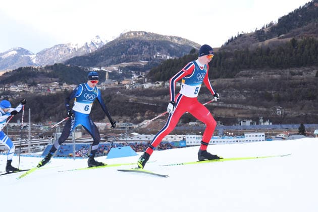 (L-R) ILVES Kristjan (EST), OFTEBRO Jens Luraas (NOR), FEBRUARY 17, 2026 - Nordic Combined : Individual LH 10km during the Milano Cortina 2026 Olympic Winter games, Winterspiele,Spiele, Summer games at Tesero Cross-Country Skiing Stadium in Tesero, Italy. Noxthirdxpartyxsales  aflo_320290688