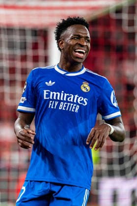 FBL Uefa Champions League 2025 26 SL Benfica Real Madrid Vinicius Junior of Real Madrid reacts during the UEFA Champions League 2025 26 League Play off First Leg match between Sport Lisboa e Benfica and Real Madrid at Estadio da Luz on Tuesday 17 February 2026 in Lisbon, Portugal Copyright: HMBxMedia CarlosxSilva