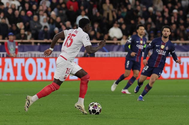 Lamine Camara ( 15 - AS Monaco) during AS Monaco vs PSG, UEFA Champions League football match in Monaco, Principality of Monaco, February 17 2026  Copyright: xNicolaxMastronardi IPAxSportx xipa-agency.netx xx IPA_71668055 IPA_Agency_IPA71668055